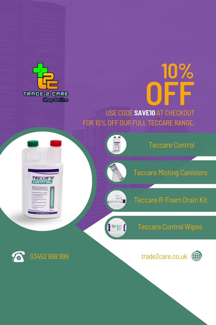 TecCare disinfectant products on promotion with 10% off