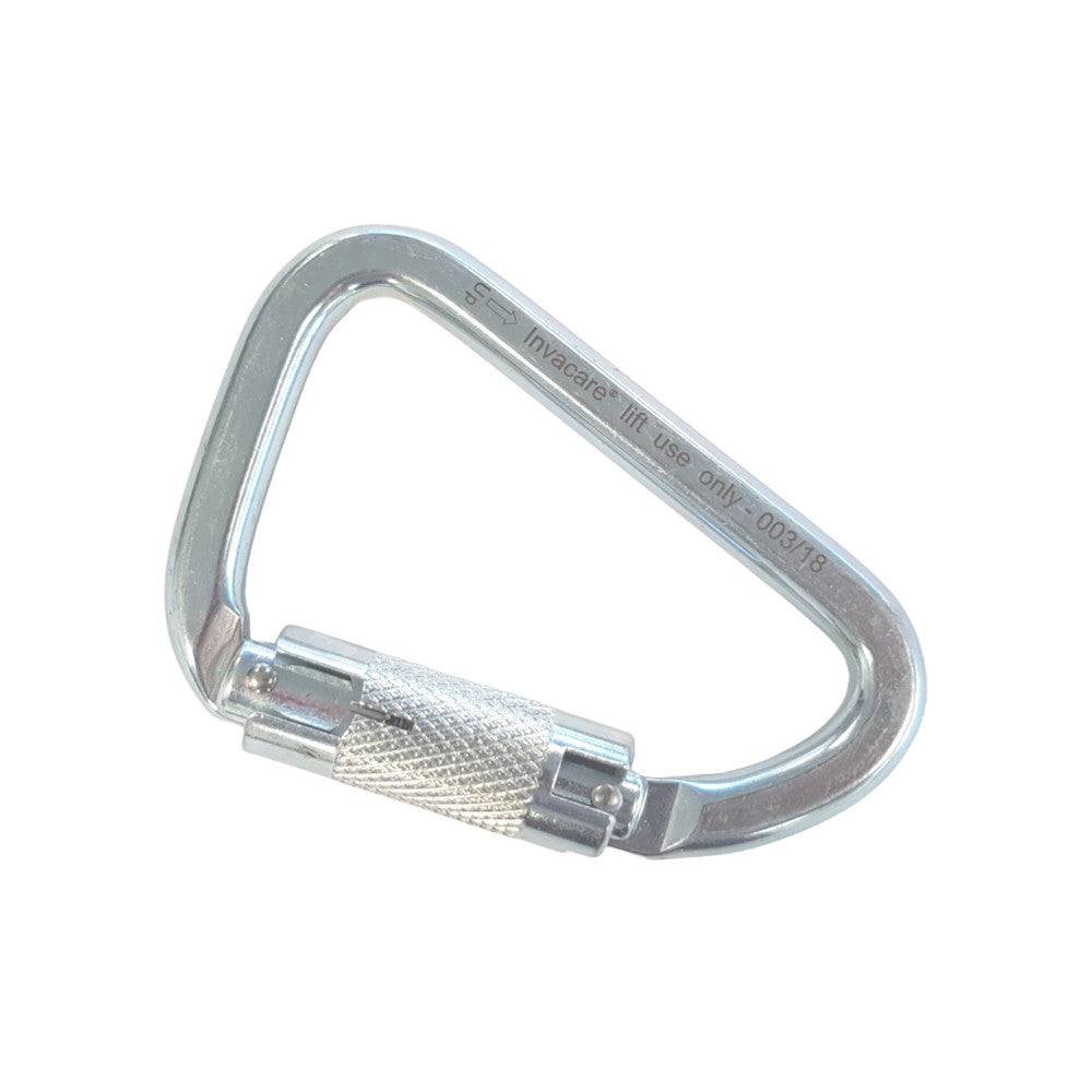 Lockable carabiner for Invacare Birdie hoist