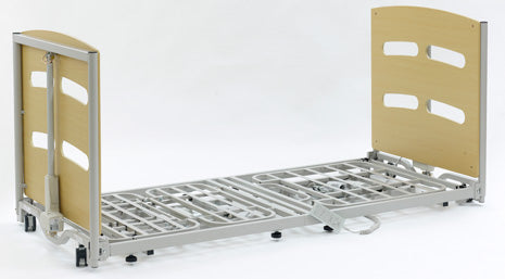 Apollo Super Low Single Panel nursing bed set at its lowest height (10 cm)