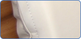 Close-up of waterproof, vapour-permeable PU cover and foam core