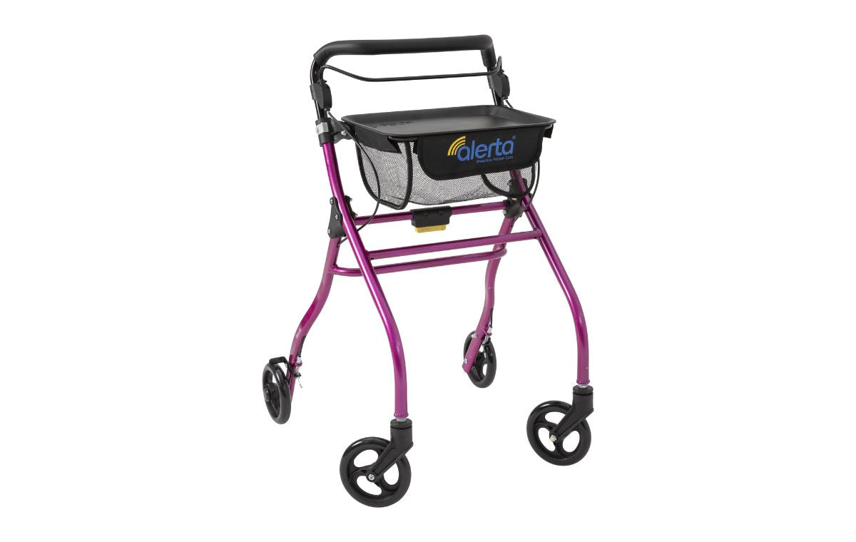 Alerta Four-Wheel Aluminium Rollator with Seat and Bag