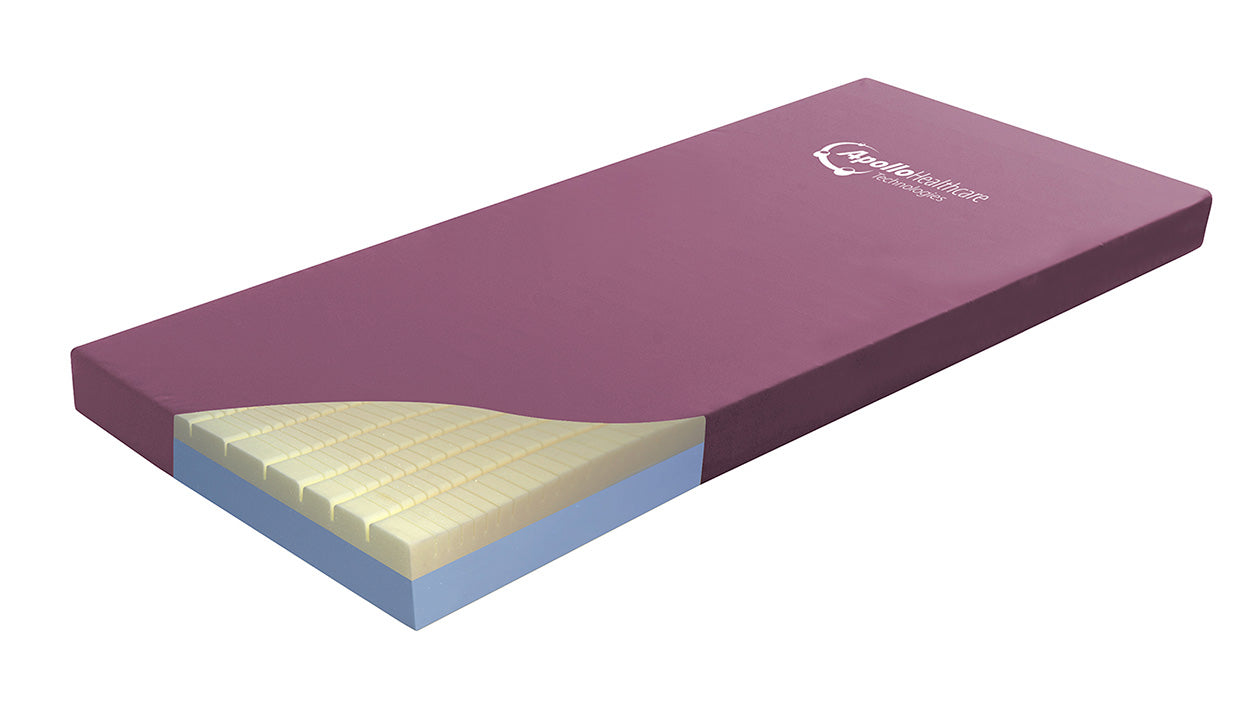 Apollo Memo‑Form mattress surface showing castellated visco-elastic foam