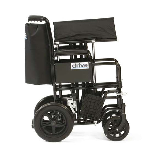 Bariatric Steel Transport Chair Side View