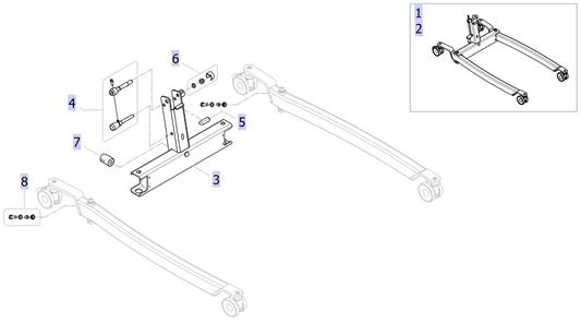 Base for foldable mast diagram Birdie EVO Compact