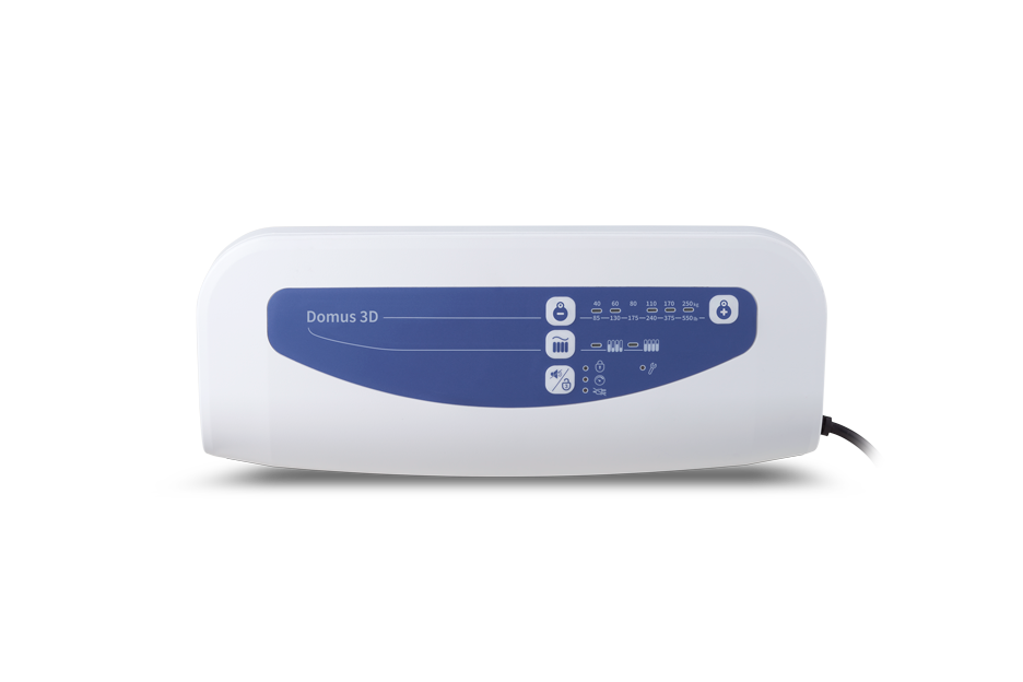 Close-up of Domus 3D digital pump control panel with adjustable pressure settings.