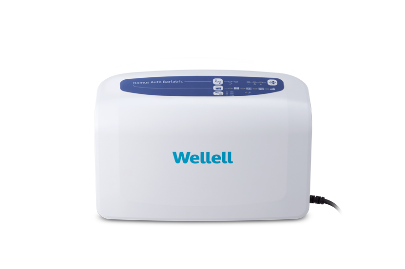 Close-up of Domus Auto Bariatric digital pump with adjustable pressure settings.