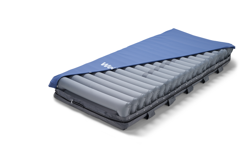 Wellell Domus 3D alternating pressure mattress system with air cells visible.