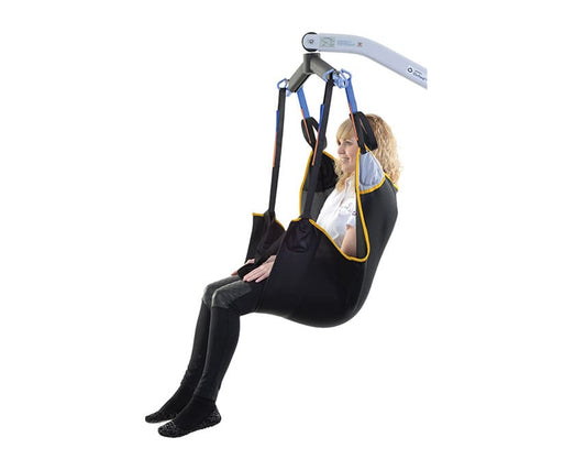 Oxford In-Situ sling fitted from a recumbent position, comfortably supporting a seated user