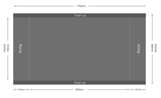 Marsden M-650 wheelchair scale with built-in ramps and platform dimensions