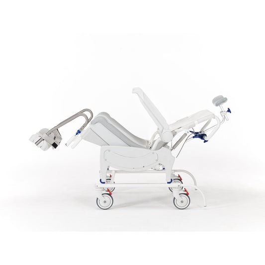 Ocean VIP shower chair commode featuring tilt-in-space function for comfort and posture support.