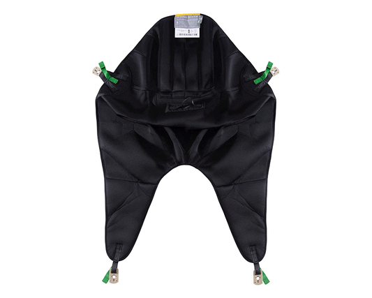 Detail of Oxford Full Body Sling with Clips highlighting reinforced stitching, padded polyester or net material, and durable clip fittings.