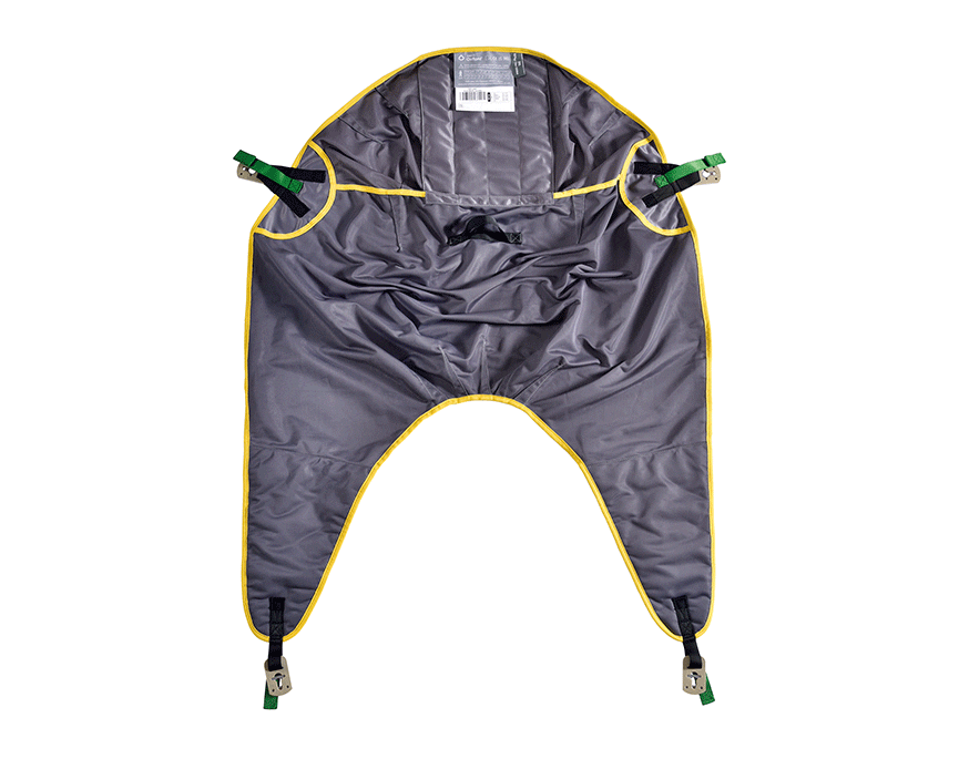 Oxford Full Body Sling with Clips laid flat, showing integrated head support and padded leg sections