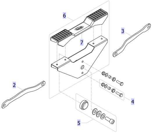 Pedal mechanism assembly for ISA STANDARD