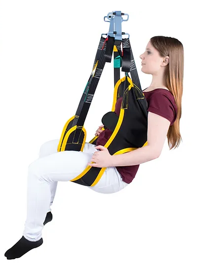 Wellell Quick Transfer Sling featuring larger cutout for buttocks, ensuring secure positioning.