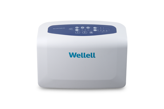 Close-up of Pro-Care Auto digital pump with adjustable pressure settings.