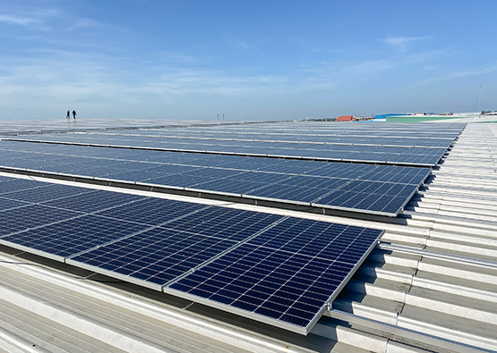 BGP Electrical solar panels being installed on a commercial building