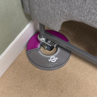 Care home room wall before and after Halo™ installation – no scuffs or damage.