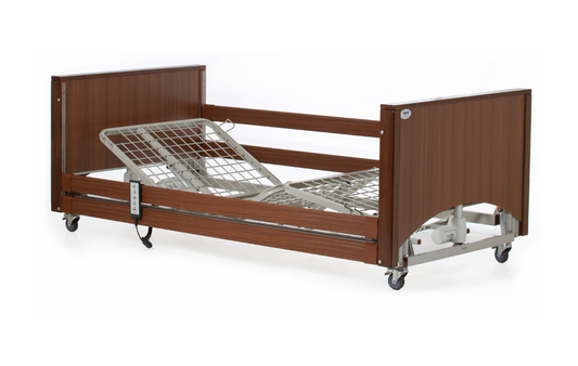 Alerta Lomond Low Bed profiling care bed walnut finish front view