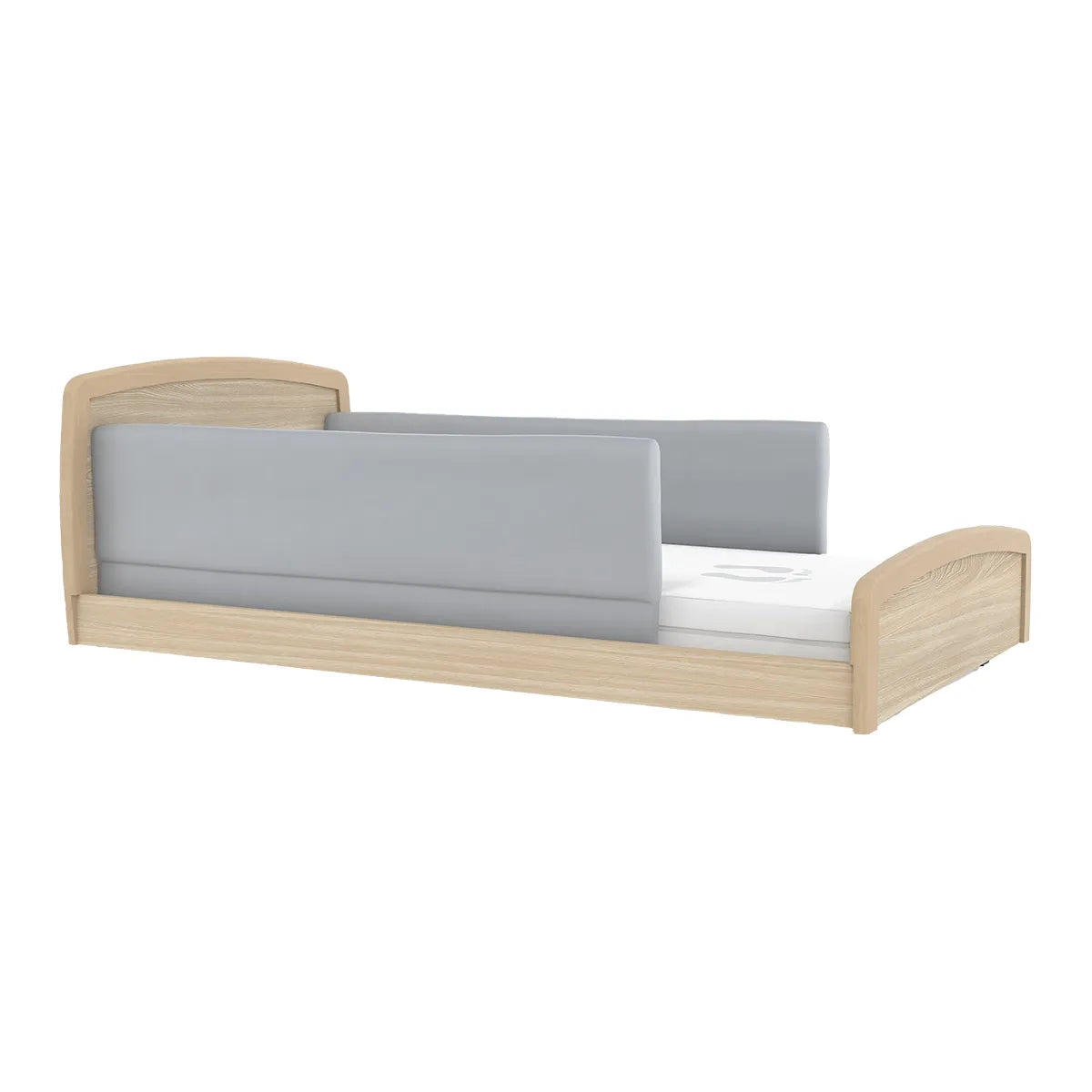 Folding side rail bumpers attached to an Empresa Bed