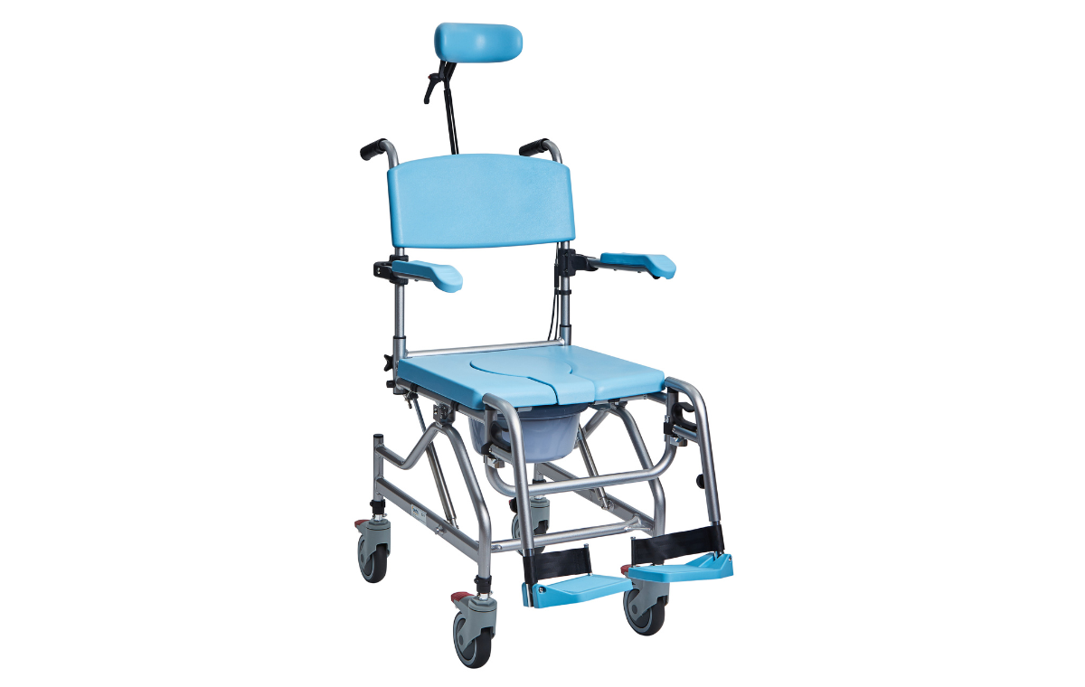 Alerta Aqua Community Tilt‑in‑Space Shower Commode Chair front view