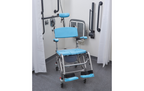 Alerta Aqua Community Tilt‑in‑Space Shower Commode Chair front view in a care home bathroom