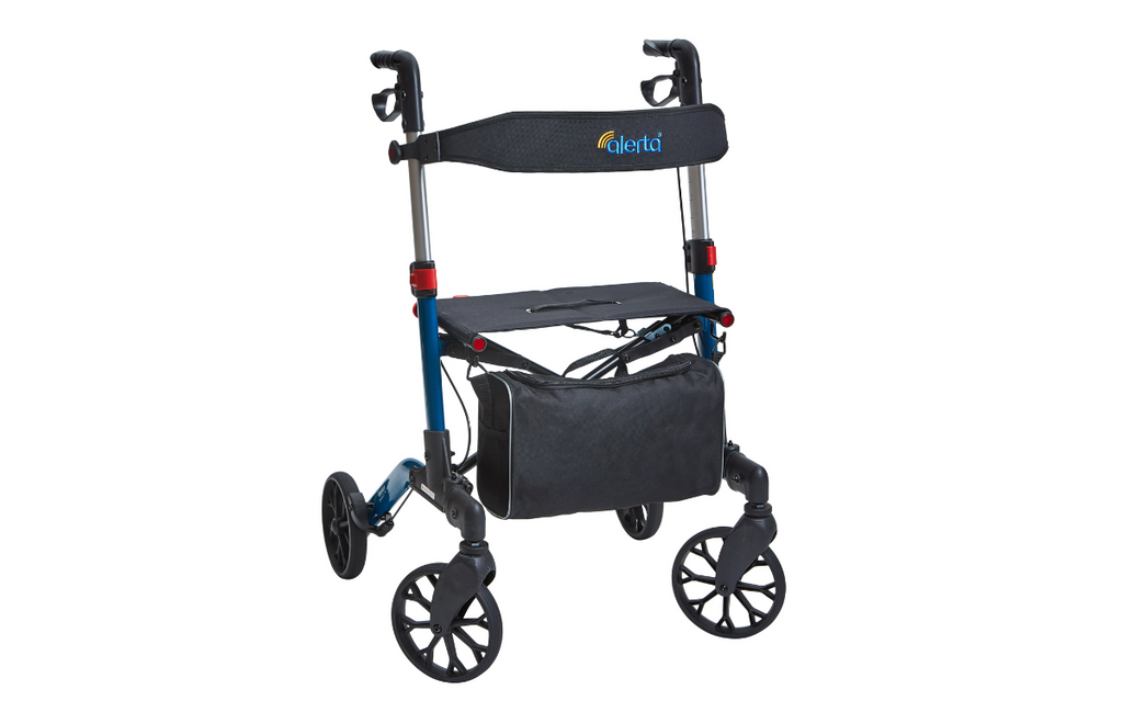 Adjustable handle height on Alerta aluminium rollator