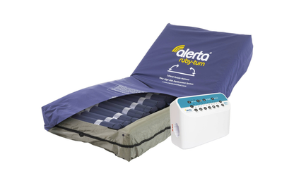 Alerta Ruby Turn mattress system with lateral turning pump unit front view