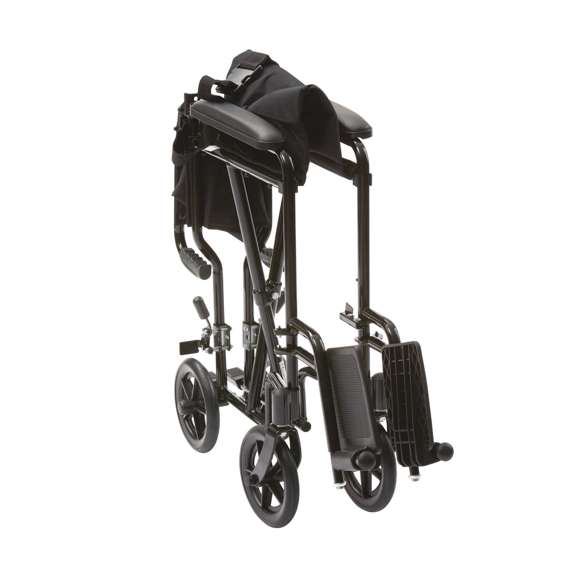 Close-up of aluminium frame on ATC19 travel chair lightweight transport wheelchair