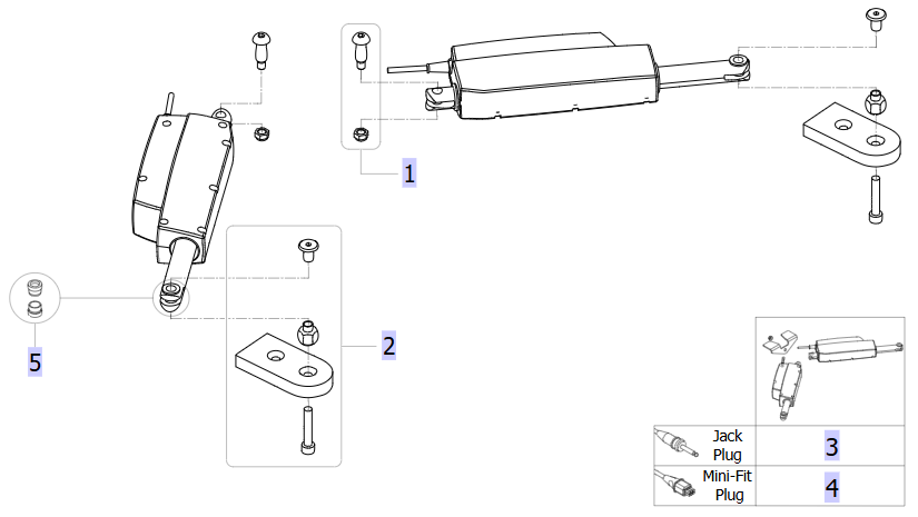 Actuator LA12 Jack, Pair – Invacare ISA 160