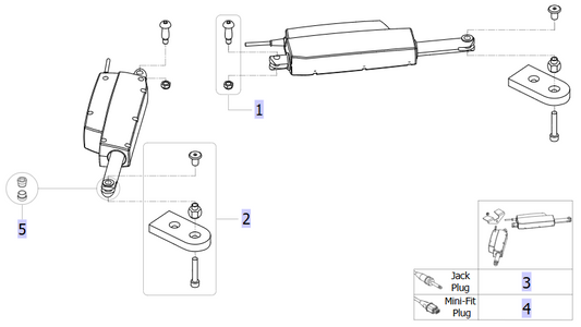 Actuator LA12 Jack, Pair – Invacare ISA 160