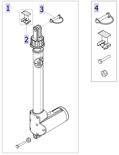 Kit actuator diagram for Birdie EVO COMPACT TA23MR – Invacare Birdie Evo Compact
