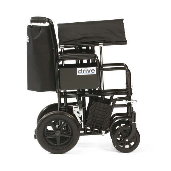Bariatric Steel Transport Chair Side View