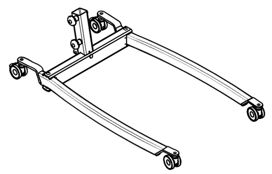 Base and legs assembled with 100mm castors for fixed mast, Birdie EVO/ISA PLUS manual