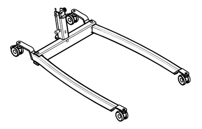 Base and legs assembled with 75mm castors for foldable mast, Birdie EVO manual leg