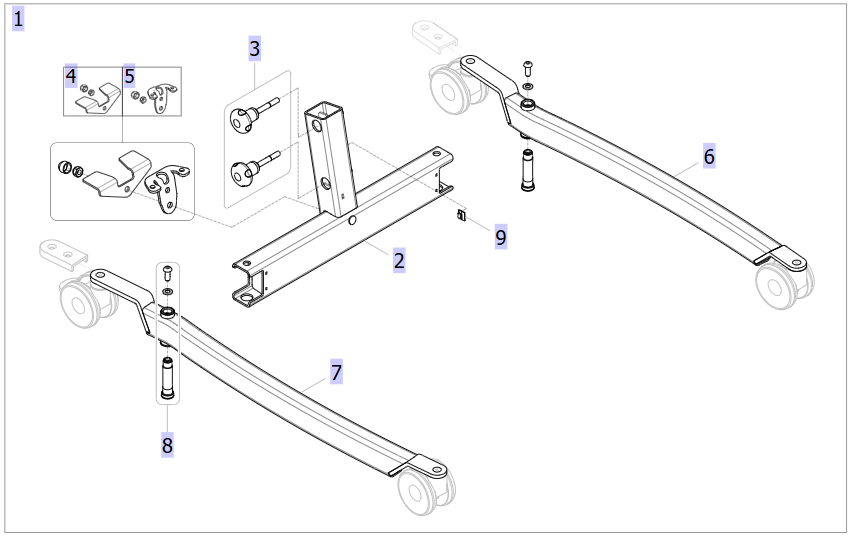 Base and legs diagram ISA 160