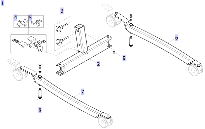 Stopper Plate Kit – Invacare ISA 160 Electrical Leg Spread Stand Aid