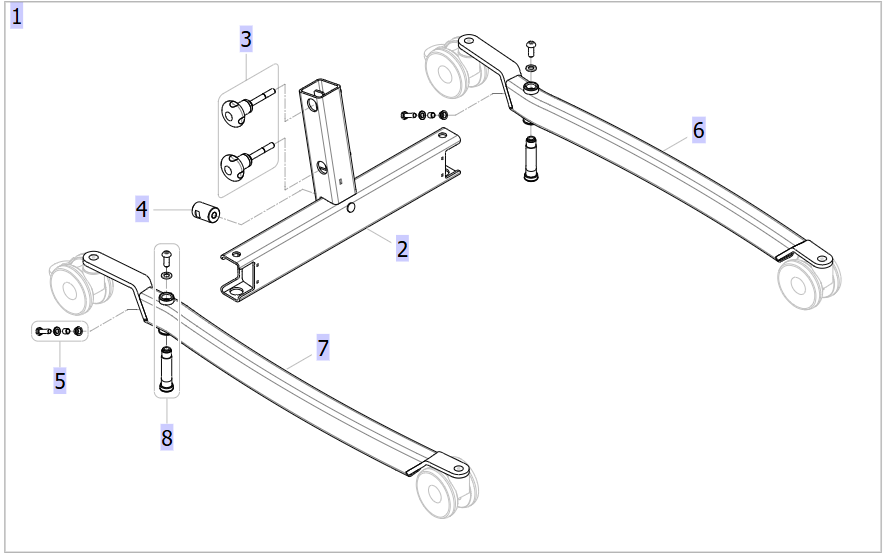 Pedal Axle for ISA 160 Stand Aid (Zinc Plated) – Invacare