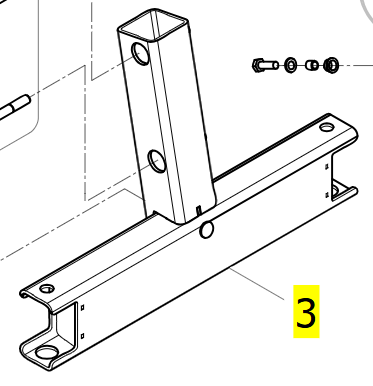Base for Fixed Mast – Invacare Birdie Evo Compact