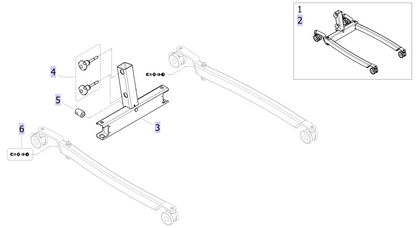 Base for fixed mast and legs exploded diagram Birdie Evo Compact