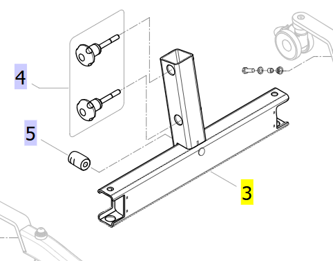 Base for fixed mast for Birdie EVO/ISA PLUS