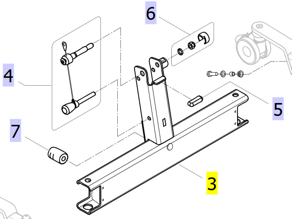 Base for foldable mast for Birdie EVO