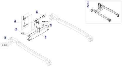 Base for foldable mast diagram Birdie EVO Compact