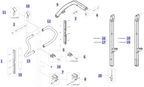 Birdie Evo Compact mast and boom foldable or fixed exploded diagram