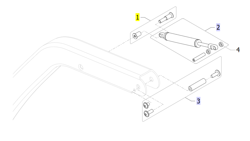 Damper Fixation Kit – Invacare Birdie Evo full diagram
