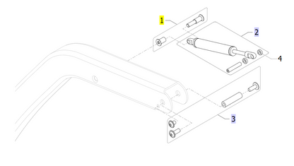 Damper Fixation Kit – Invacare Birdie Evo full diagram