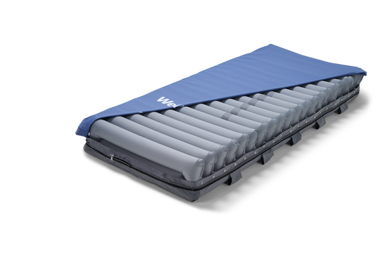 Wellell Domus 3D alternating pressure mattress system with air cells visible.