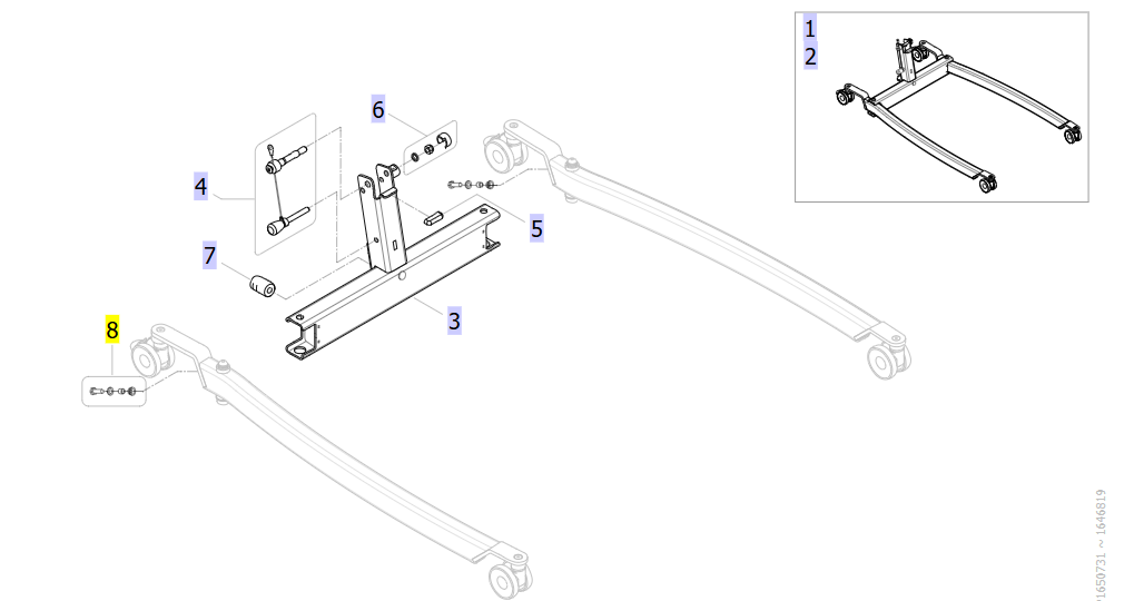 Fixation kit for connection between leg and rod full diagram