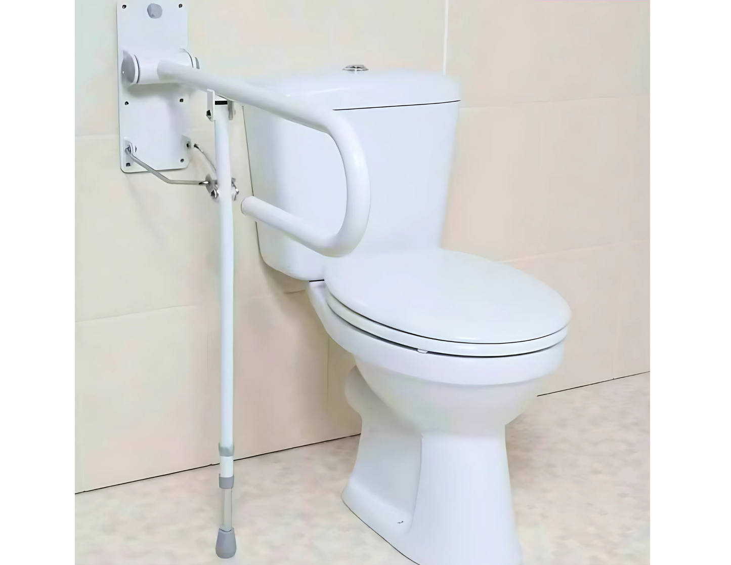 Folding Toilet Support Rail With Leg
