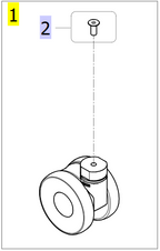 Front Castor 75mm Without Brake, Fixation Included – Invacare ISA 160