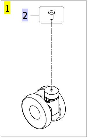 Front Castor 75mm Without Brake, Fixation Included – Invacare ISA 160